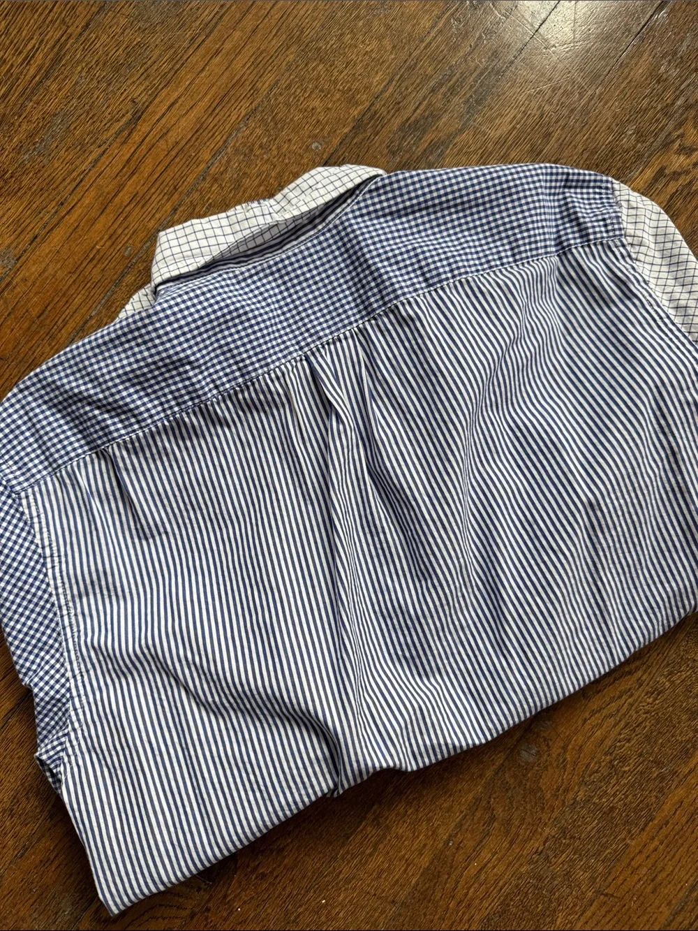 J. Crew Mixed Blue & White Patchwork Button-Down Shirt
